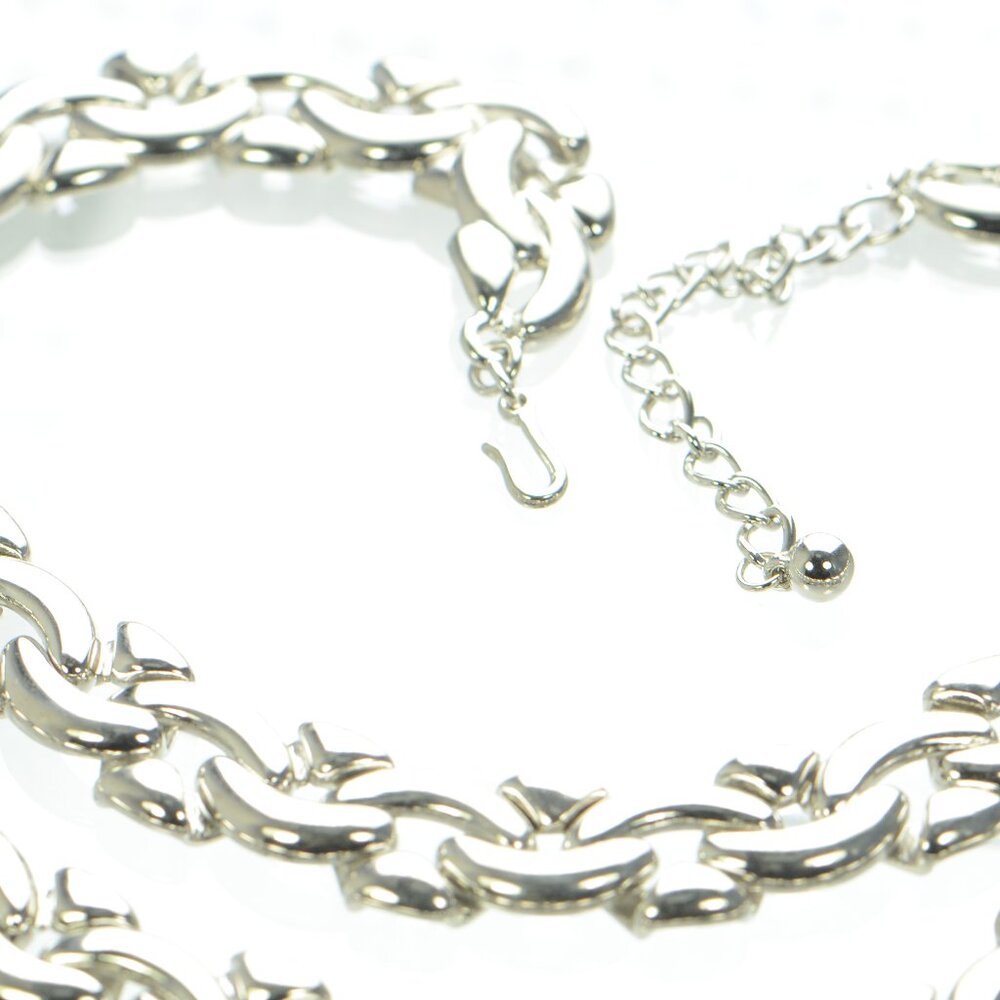 Kenneth Jay Lane Kjl Polished Silver Link Necklace - image 4